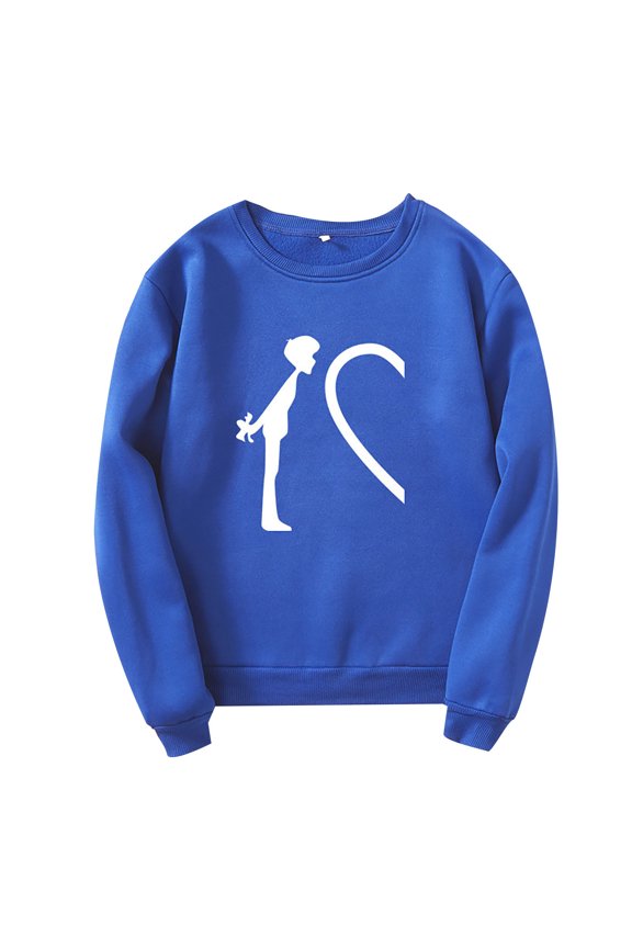 Shirts for Women Love Heart Graphic Valentine's Tops Couple Plus Velvet Long Sleeve Round Neck Pullover Swea Unisex Loose Fit Blouse