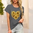 thumbnail image 1 of Shirts for Women Plus Size Short Sleeve Printed Round Neck Summer Tunic Tops Loose Tees Shirts Gray XXL, 1 of 6