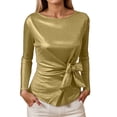 thumbnail image 1 of Shirts for Women Sequin Clothes Gold Long Sleeve Sparkly Top Shiny Top Womens Fashion Party Shirts for Women, 1 of 5