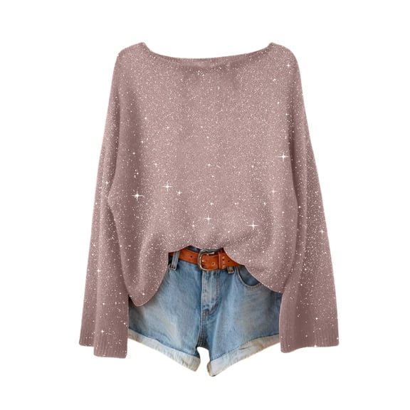Shirts for Women Sequin Tops Pink Long Sleeve Sparkle Shirt Glittery Top Pretty Tops Ladies Holiday Tops