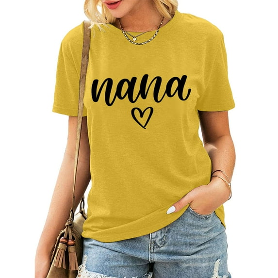 Shirts for Women Shirt Heart Printed Casual Short Sleeve Tee Top