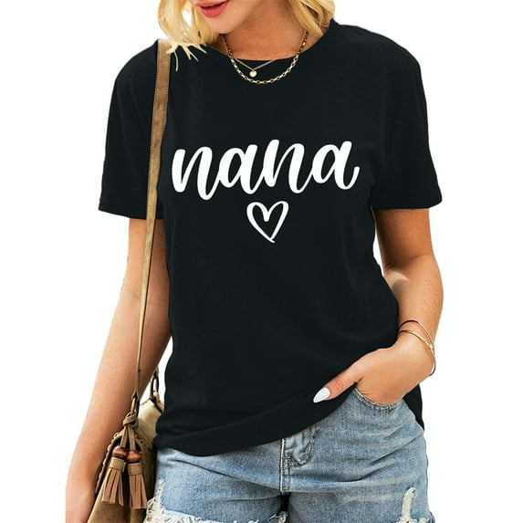 Shirts for Women Shirt Heart Printed Casual Short Sleeve Tee Top