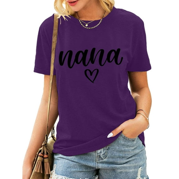 Shirts for Women Shirt Heart Printed Casual Short Sleeve Tee Top