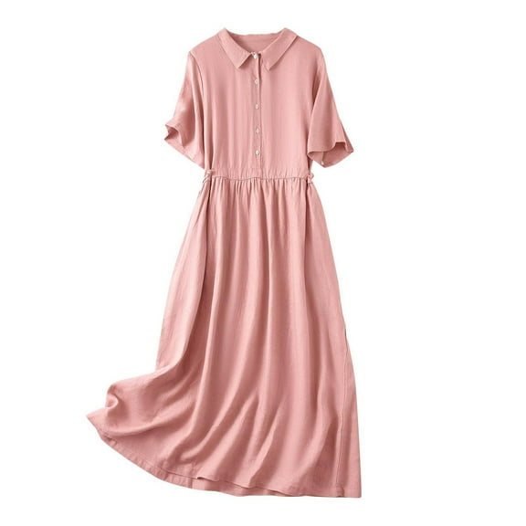 Shirts for Women,Skirts for Women, Short Sleeved Shirt Collar Loose Breasted Long Skirt,Long Skirts for Women