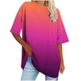 thumbnail image 1 of Shirts for Women,Summer Clothes,Women's Plus Size Round Neck Short Sleeved Solid Summer Base Shirt Sports T-Shirt Tops,Plus Size Clothes for Women, 1 of 7