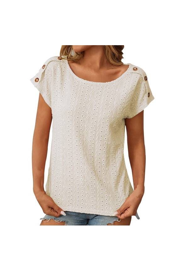 Shirts for Women Summer Spring Tops Short Sleeve Oversized T Shirts Fashion Basic Casual Tee Clothes 2025 Trendy Beige XXL