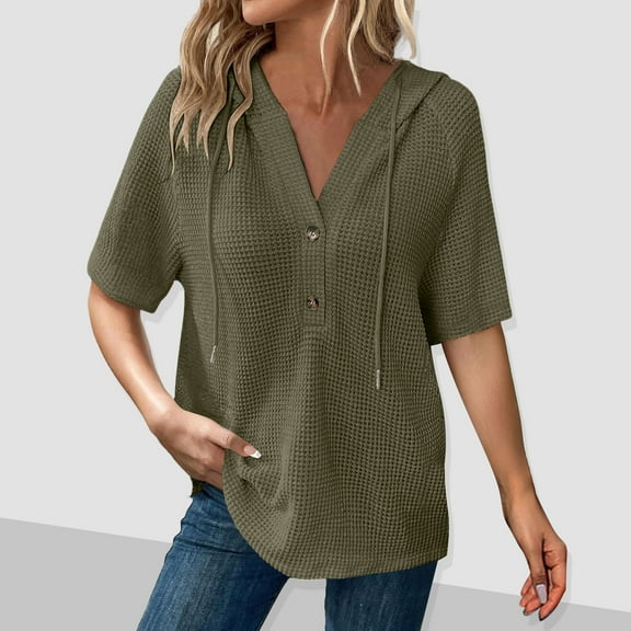 Shirts for Women Summer Spring Tops Short Sleeve Oversized Tshirts Fashion Basic Casual Tee Clothes 2025 Trendy Army Green XXL