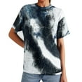 thumbnail image 1 of Shirts for Women Tie Dye Tops Casual Short Sleeve Round Neck Tees Summer Women's T Shirts Black M, 1 of 4