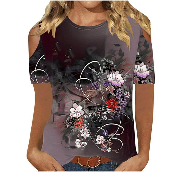 Shirts for Women Trendy 2026 Sleeveless Tops For Women Blue Womens Tops Dressy Casual Short Sleeve Scoop Neck Drop Shoulder Longline