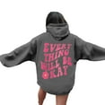 thumbnail image 1 of Shirts for Women Trendy Fall Loose Hooded Long Sleeve Blouson Off the Shoulder Drawstring Floral Leisure Cotton Hoodie Sweatshirt(Dark Gray,XXL), 1 of 5