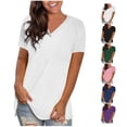 thumbnail image 1 of Active Short Sleeve V-Neck Shirts for Women Vmvidoty Women's Core Cute Fit Summer Casual Tee Tops Womens T Shirts 2026 Short Sleeve White M, 1 of 5