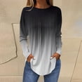 thumbnail image 1 of Shirts for Women Women's Loose Round Neck Print Long Sleeve T-Shirt Top Pullover, 1 of 5