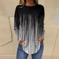 thumbnail image 1 of Shirts for Women Women's Loose Round Neck Print Long Sleeve T-Shirt Top Pullover, 1 of 5