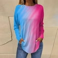 thumbnail image 1 of Shirts for Women Women's Loose Round Neck Print Long Sleeve T-Shirt Top Pullover, 1 of 5