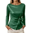 thumbnail image 1 of Shirts for Women Womens Sequin Top Green Long Sleeve Sparkle Shirt Shiny Top Party Tops for Holiday Womens Tops, 1 of 5