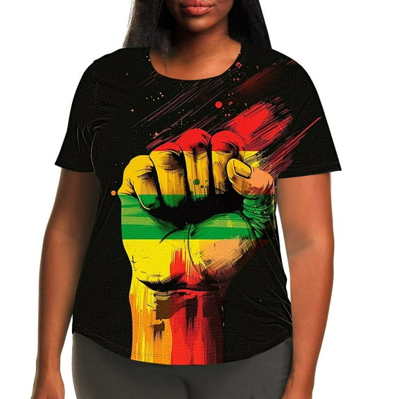 Shirts for Women under $5 Short Sleeve Round Neck Casual Printing Shirts Loose Plus Size Tee Tunic Blouse Multicolor