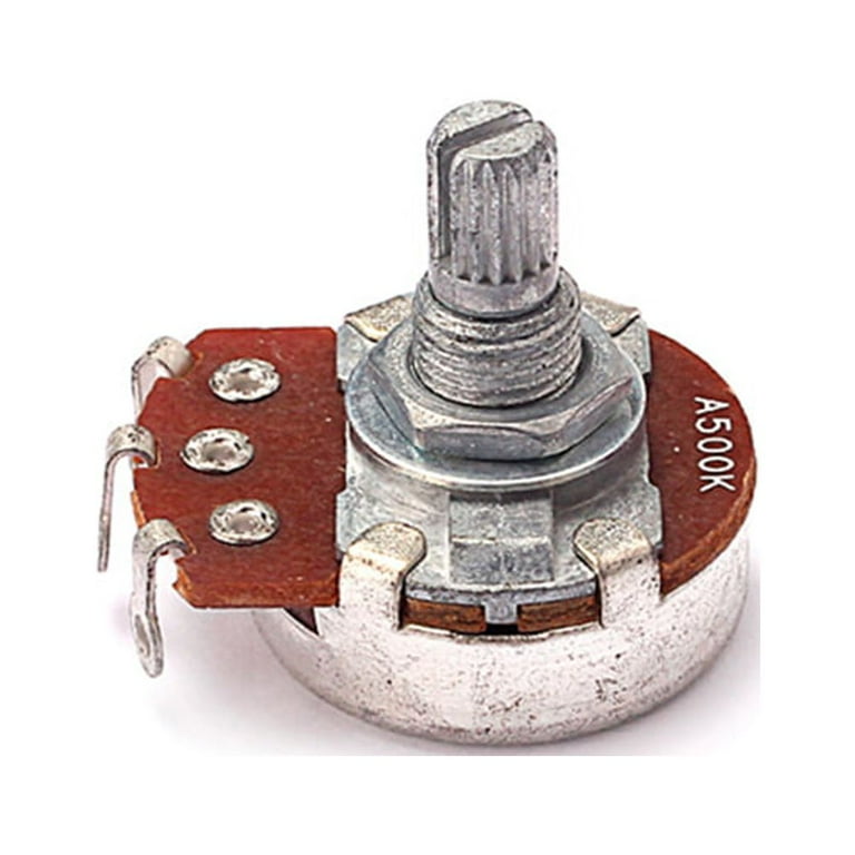 Eilumduo 5 Pcs Small Guitar Pots, B500K Guitar Potentiometer Audio Pots 18mm Split Shaft Audio Taper Potentiometers For Electric Guitar, Bass