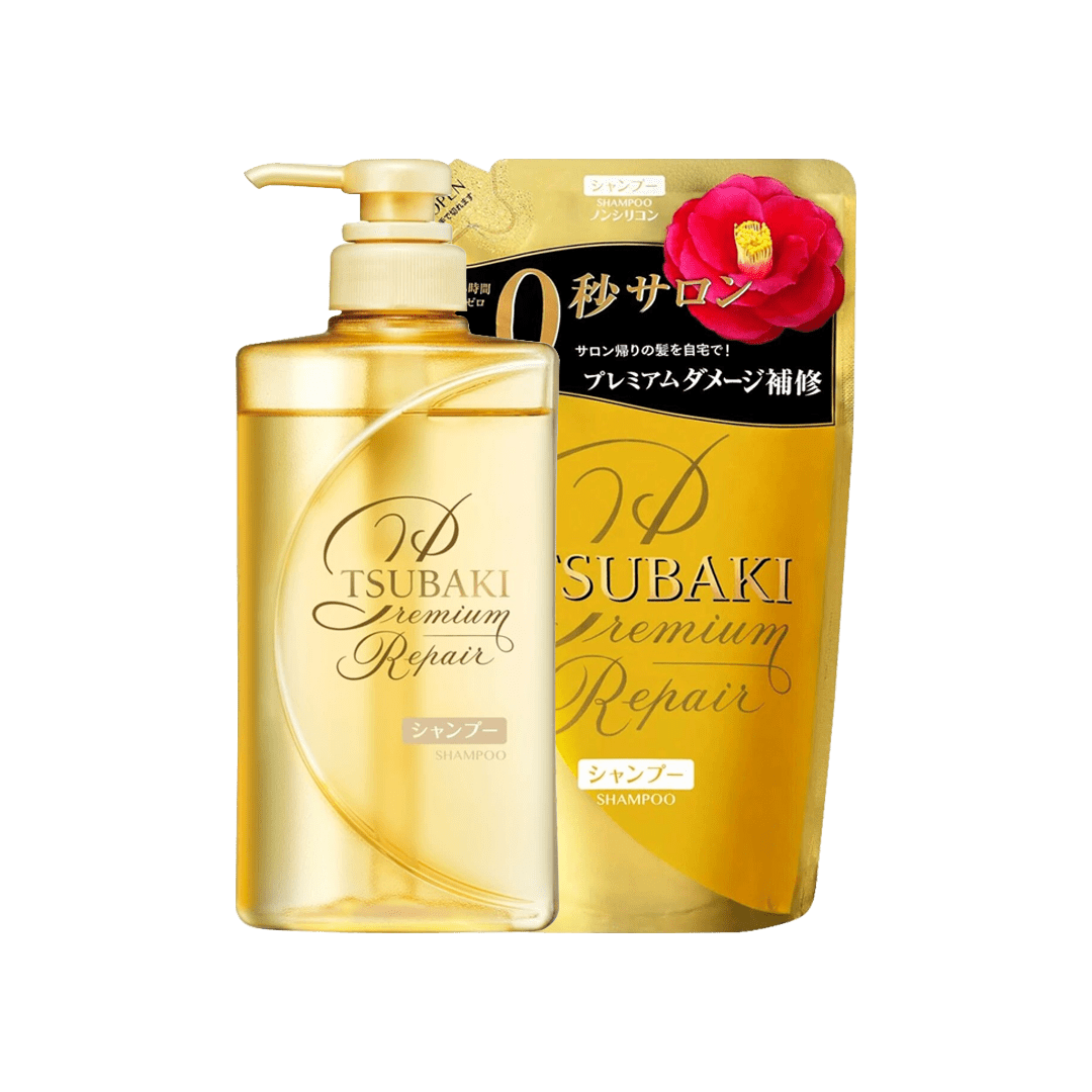Shiseido Tsubaki Premium Repair Floral Fruity Shampoo 490mL + Refill 330mL