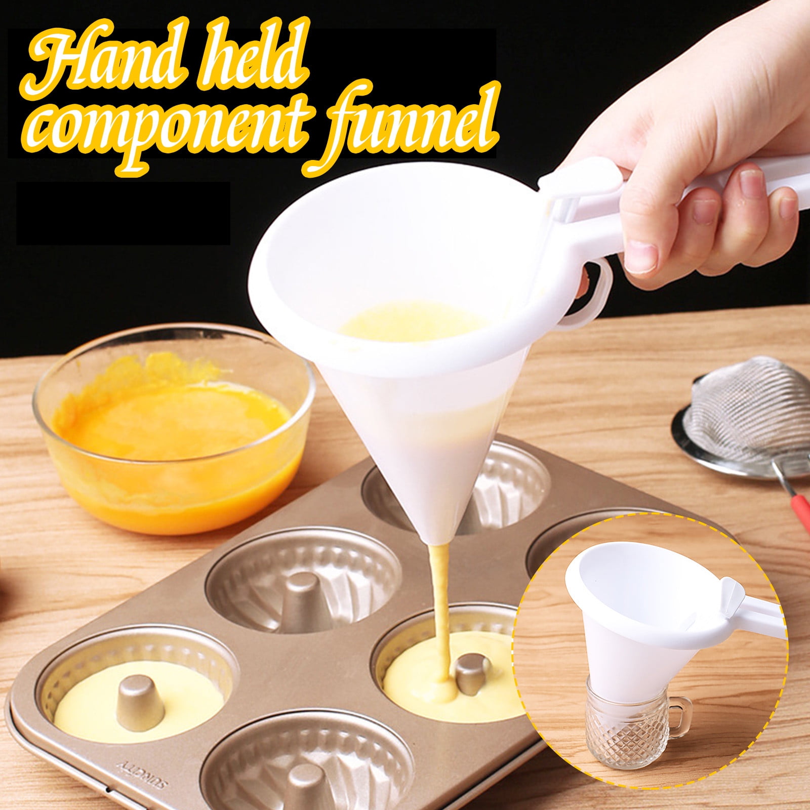 Shishian 1X Funnel Separator Handheld Cake Frosting Tool Butter Funnel ...