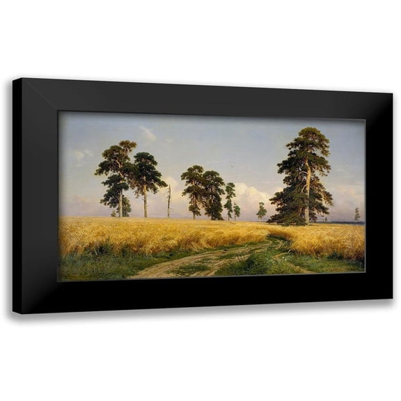 Shishkin, Ivan 14x10 Black Modern Framed Museum Art Print Titled - Rye Fields