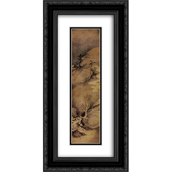 Shitao 2x Matted 14x24 Black Ornate Framed Art Print 'In anticipation of spring'