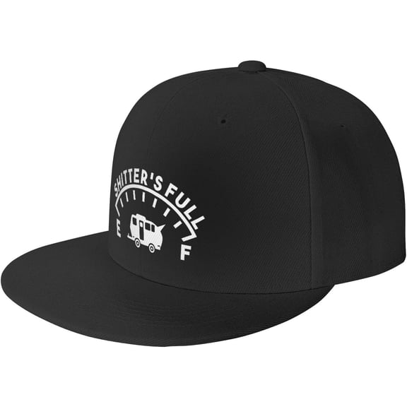 Shitter's Full Hat Women Men Fashion Flat Bill Brim Hat Adjustable Baseball Cap