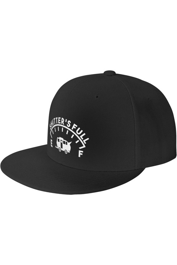 Shitter's Full Hat Women Men Fashion Flat Bill Brim Hat Adjustable Baseball Cap
