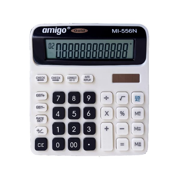 Shiv Damru 12 Digits Auto Off Desktop Calculator With GST Calculation, 112 Steps Checks & Correct For Office, Home & School
