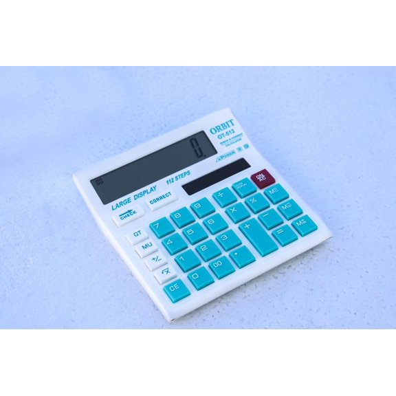 Shiv Damru 12 Digits Desktop Calculator With Large LCD Display And Sensitive Button, Dual Solar Power And Battery, Standard Function For Office, Home & School