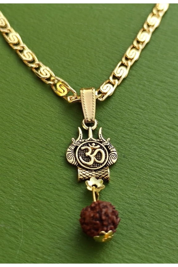 Shiv Om Trishul Pendant Chain Symbol of Divine Power & Inner Peace