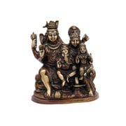 Shiv Parivar Parvati, Kartikeya, Ganesha Small Murti Brass Material for Puja, Home Mandirs, Gifts, Showpiece by Pooja Bazar 7 X 8 X 3 In