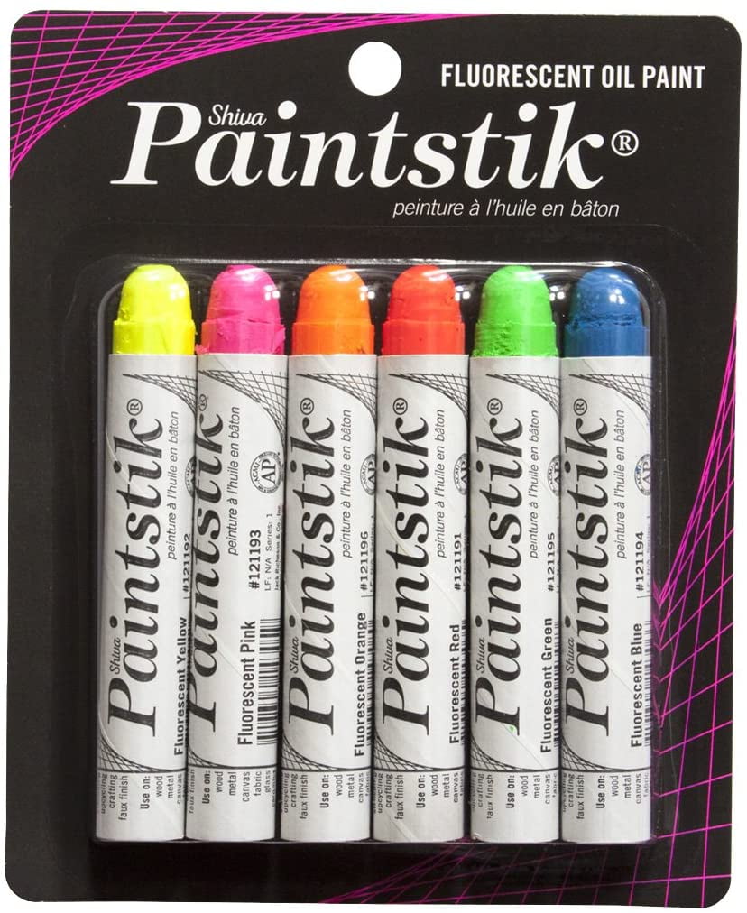 Shiva Oilstik Oil Paint - Set of 6, Fluorescent, 37 ml