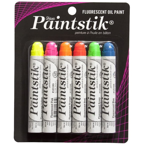 Shiva Oilstik Oil Paint - Set of 6, Fluorescent, 37 ml