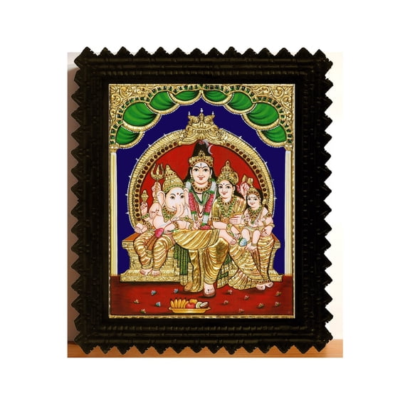Shiva Family Wall Art Print, Unframed Paper Poster 8x10in
