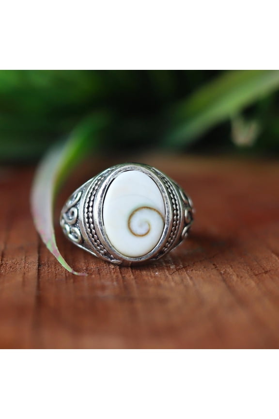 Shiva Shell Ring, 925 Sterling Silver Ring, Shiva Eye Ring, Oval Cut Gemstone, Designer Ring, Handmade Jewelry, Statement Ring, Gift For Her