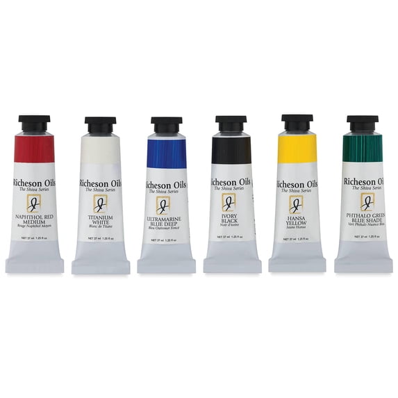 Shiva Signature Artist Oil Colors - Set of 6, Basics, 37 ml