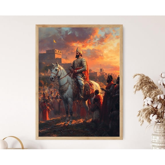 Shivaji Maharaj Art Print Marathi New Year, Festival Decor Poster , Poster Print Only