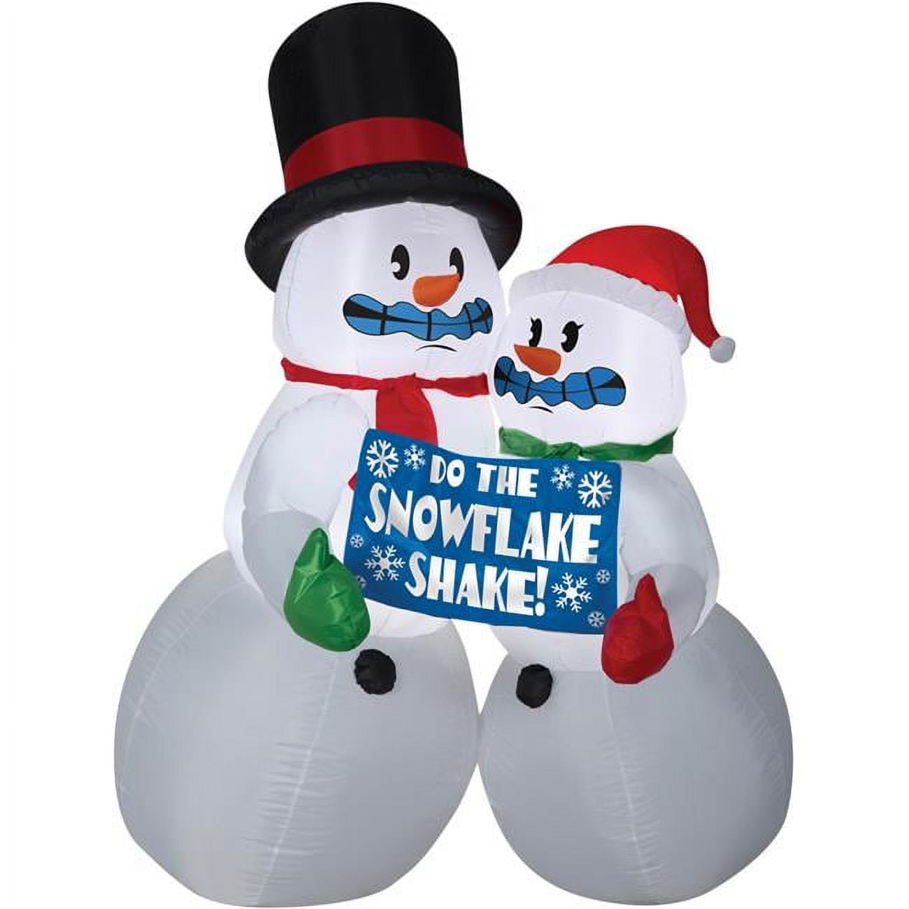Shivering Snowman Couple Animated Airblown Christmas Decoration