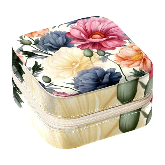 Shivering Travel Portable Square Jewelry Box for Rings Earrings Necklaces Bracelets Girls Women Display Case Holder Organizer Stand Storage Box