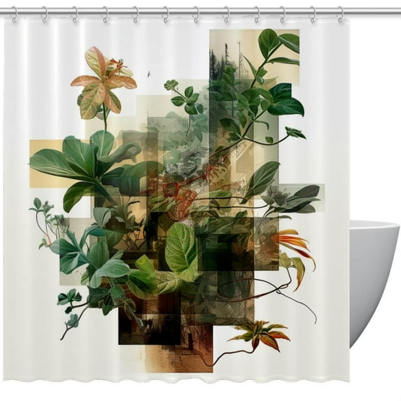 Shivering Waterproof Bathroom Curtains Set with Hooks - Printed Shower Curtain for Bathroom Decoration