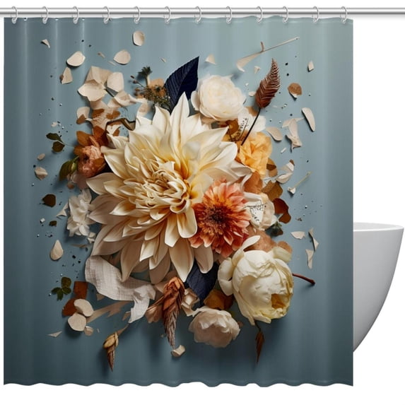 Shivering Waterproof Shower Curtain Set with Hook, Printed Design for Bathroom Decoration - Includes Shower Curtains and Bathroom Curtains