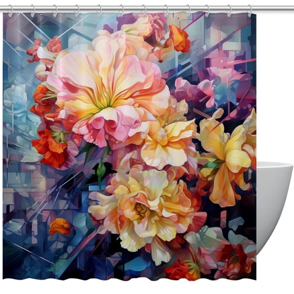 Shivering Waterproof Shower Curtain Set with Hook, Printed Design for Bathroom Decoration - Shower Curtain Sets