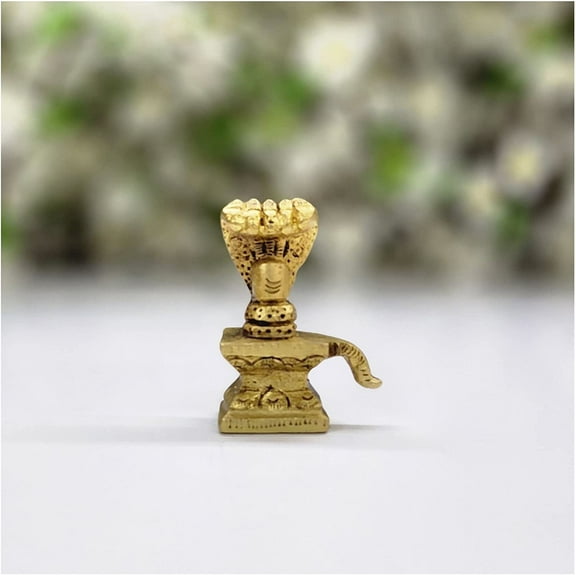 Shivling with Sheshnag Statue Lord Shiva Statue Shiva Lingam Hindu God Idol Shiva Linga with Divine Serpent Pure Brass Shivling for Home Shiv Lingam Sculpture Indian Temple Decor - AtoZ India Cart