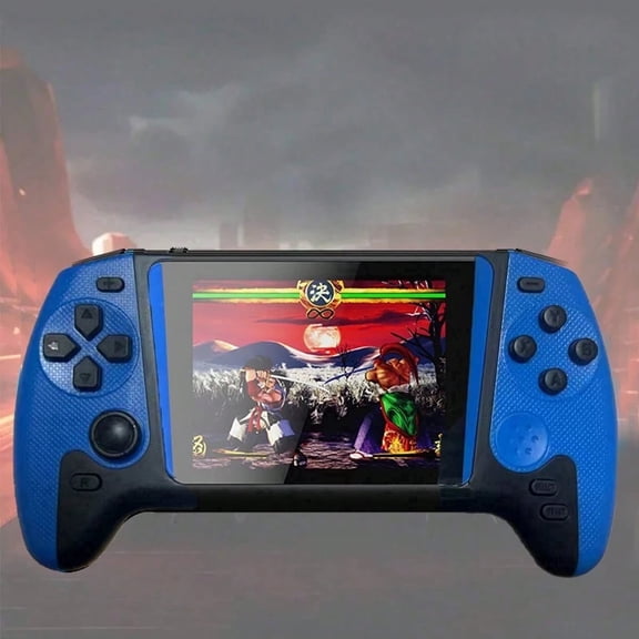 Shixing Pocket Gaming Console Project X Red and Blue 4.3-inch HD IPS Screen 64GB 500-in-1 Games 1-Pack