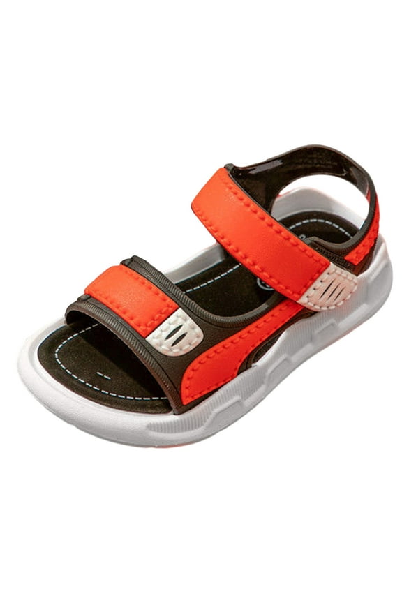Boy Fashion Comfortable Beach Sandals With Soft Soles In Summer Slides for Boys Size 13 Red 27