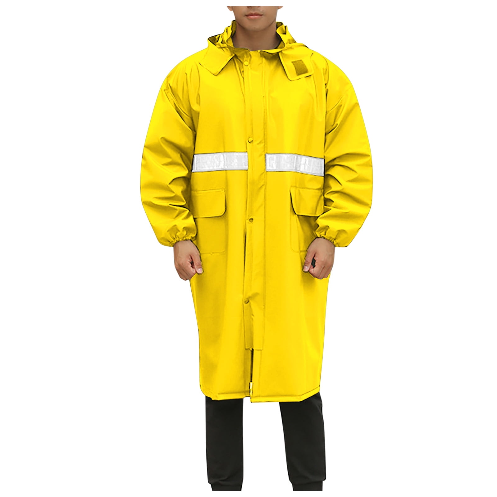 Shixinnn Men's Rain Jacket With Hood Reflective Stripe Water Proof ...