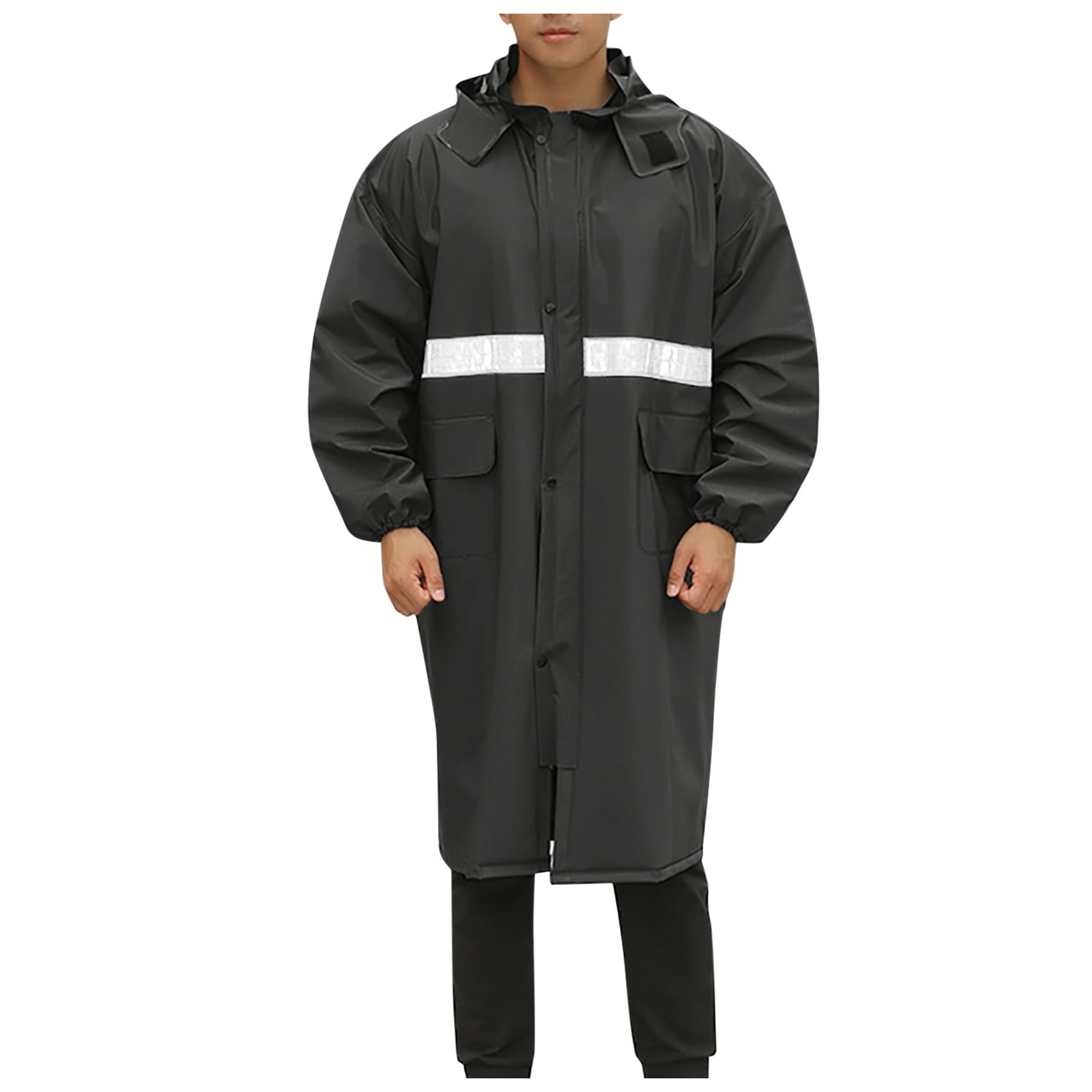 Shixinnn Men's Rain Jacket With Hood Reflective Stripe Water Proof ...