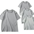 thumbnail image 1 of Shiyifun 3Pcs Mens T-Shirts Half Sleeved Short Sleeved Round Neck Tee Shirts Casual Fashion Solid Color Large Size Tops, Gray, XXL, 1 of 8