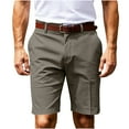 thumbnail image 1 of Ashyfjp Cargo Shorts for Men, Summer Casual Fashion Solid Color Comfortable Short Pants with Pockets Zipper and Button, Army Green, L, 1 of 5