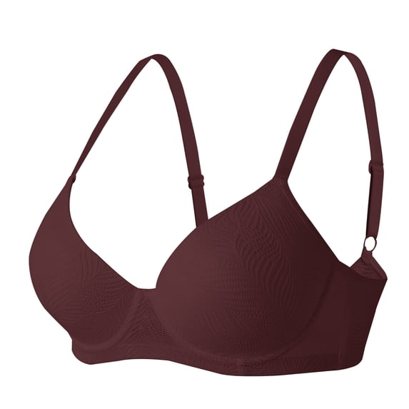 Ashyfjp Underwire Bras for Women Solid Color Breathable Bra Gathering V-Neck Backless Seamless Beautiful Everyday Bra, Size M-XXL